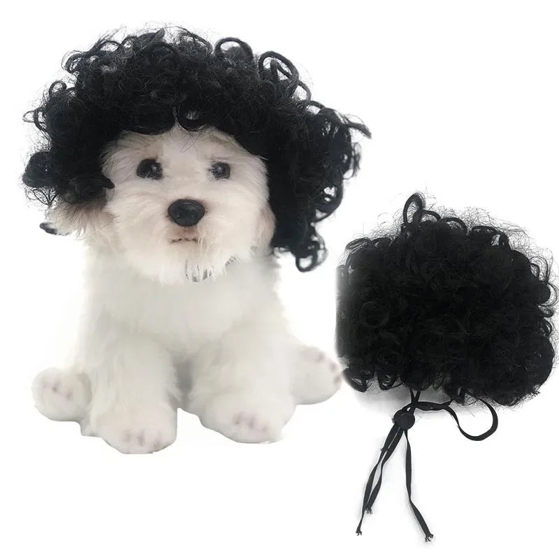 Funny Dog Cosplay Wig Fashion Headwear Apparel Toy Pet Supplies Dog Dress Up For Halloween Christmas Parties Festivals Dog Wigs