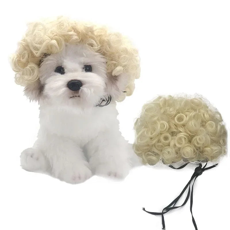 Funny Dog Cosplay Wig Fashion Headwear Apparel Toy Pet Supplies Dog Dress Up For Halloween Christmas Parties Festivals Dog Wigs