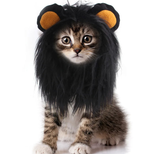 Cat Dog Cosplay Dress Up Pet Hat Lion Mane For Cat Puppy Lion Wig Costume Party Decoration Halloween Christmas DIY Pet Supplies